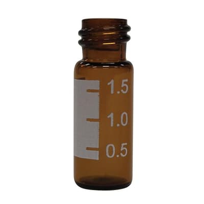 Chromatography Research Supplies 1.8 mL Amber Screw Graduated Vial Wide Mouth (100/pk)
